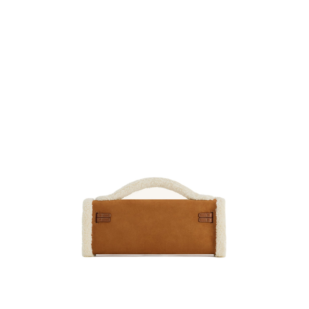 JW PEI Bria Faux Suede Structured Top Handle Bag - Yellow Brown