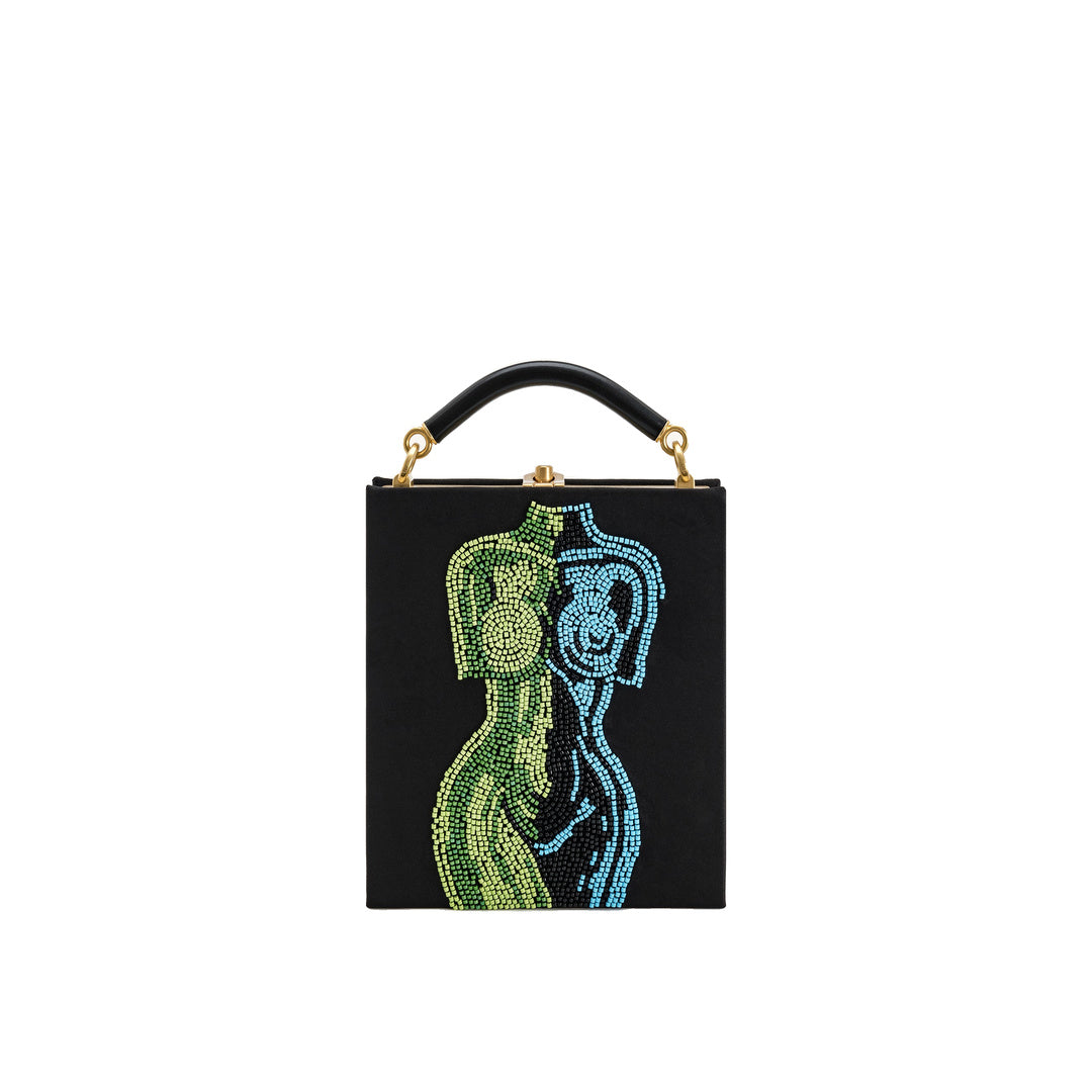 JW PEI Elle Colorful Beaded Book Top Handle Bag - Black