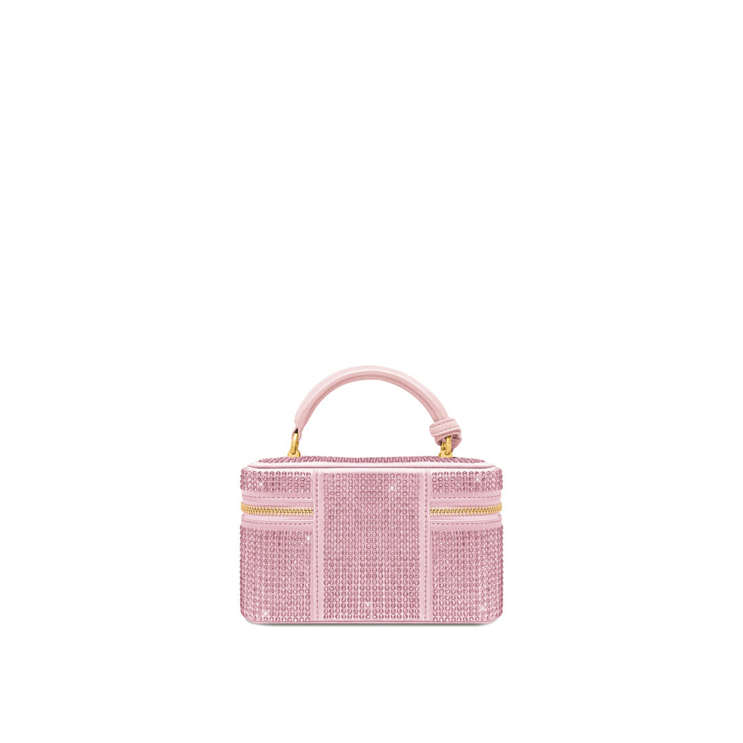 JW PEI Cleo Artificial Crystal Box Shape Top Handle Bag - Pink