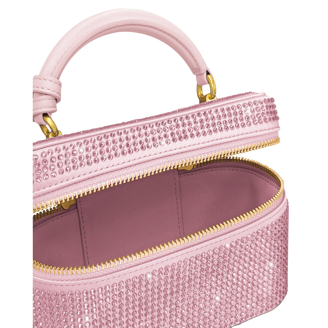 JW PEI Cleo Artificial Crystal Box Shape Top Handle Bag - Pink