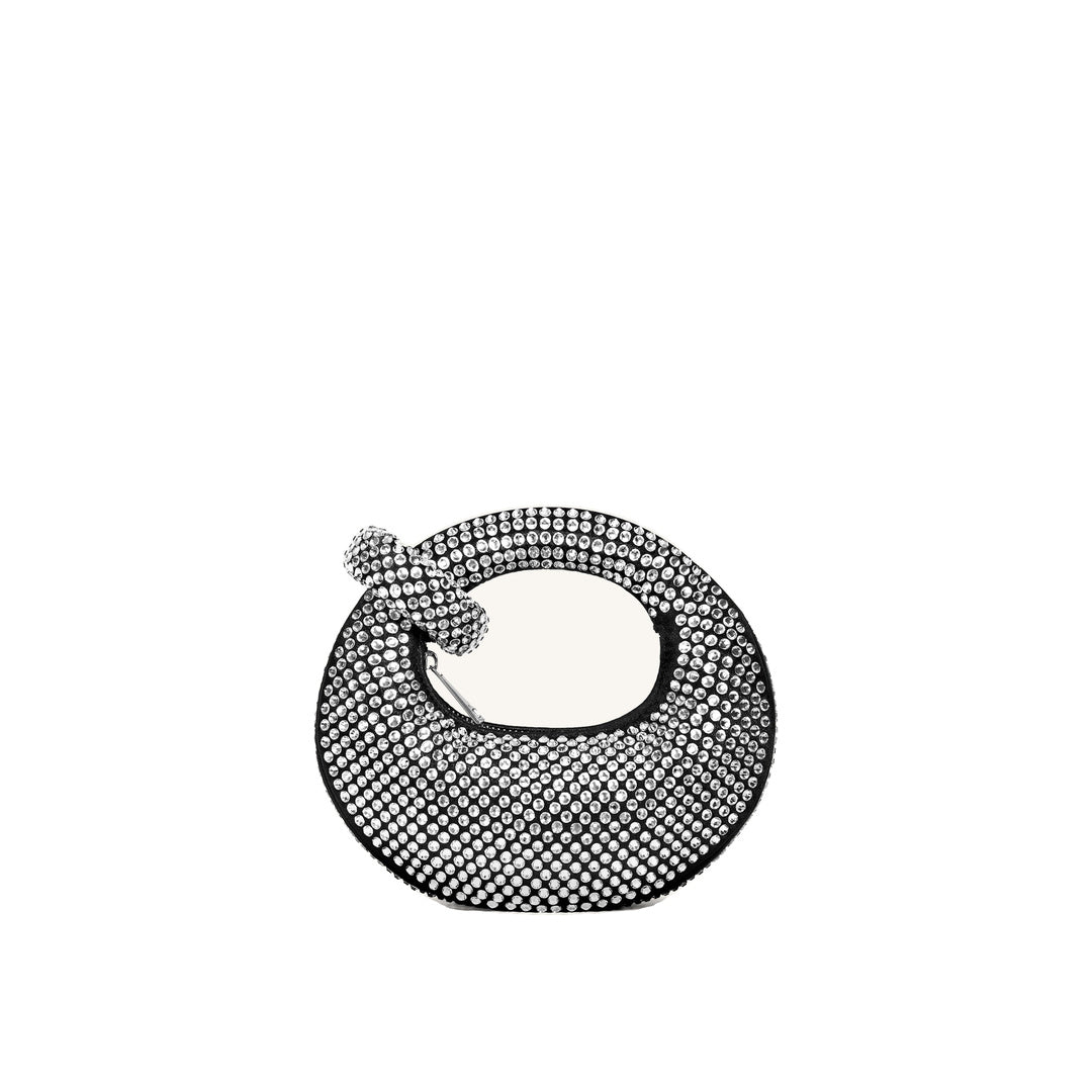 JW PEI Abacus Artificial Crystal Mini Top Handle Bag - Black