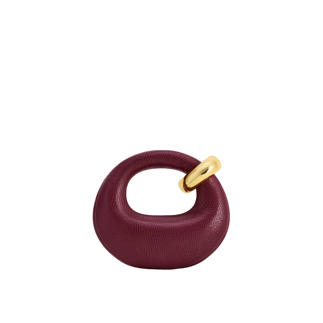 JW PEI Abacus Faux Snake-Effect Mini Top Handle Bag - Burgundy