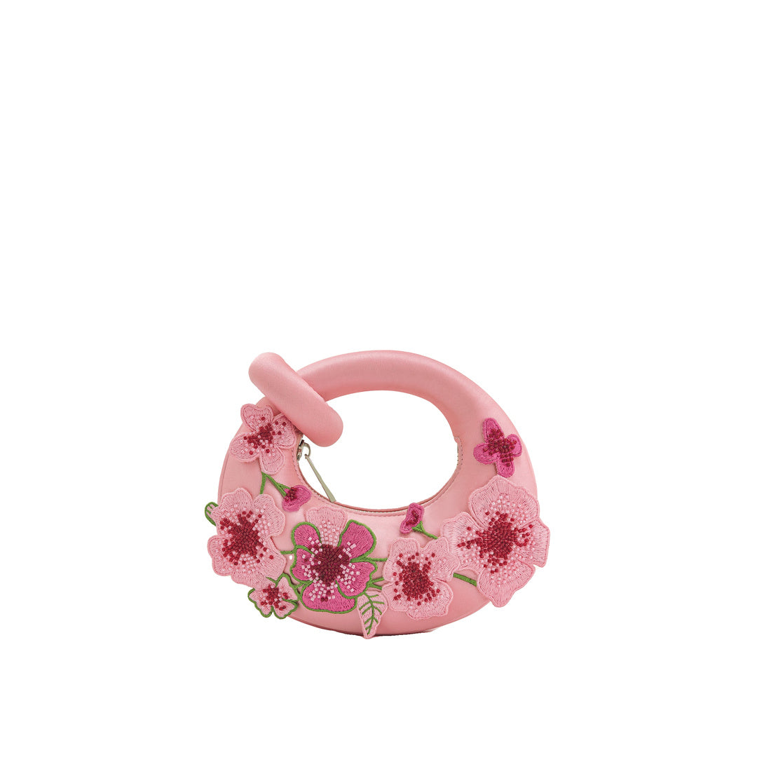 JW PEI Abacus Embroidered Floral Mini Top Handle Bag - Pink