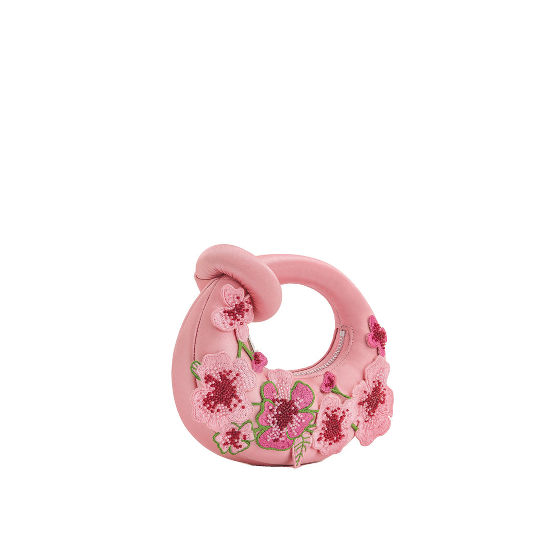 JW PEI Abacus Embroidered Floral Mini Top Handle Bag - Pink