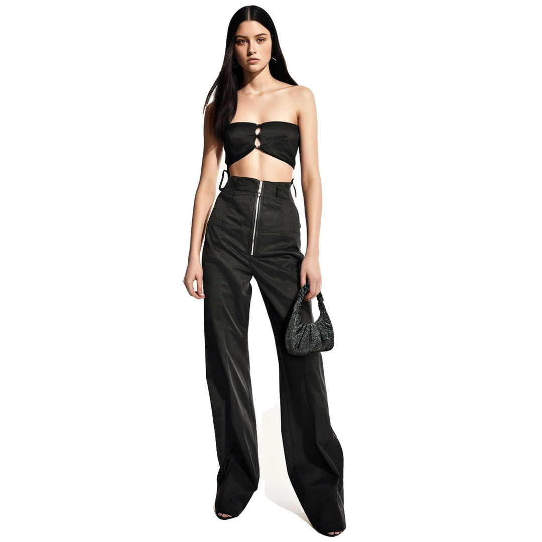 JW PEI Gabbi Artificial Crystal Medium Ruched Hobo Handbag - Anthracite