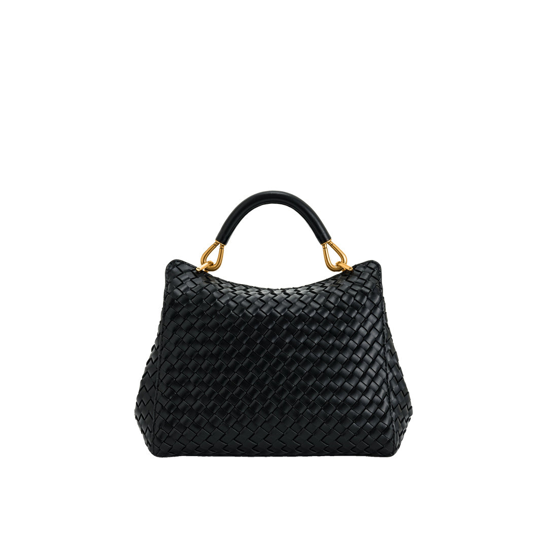 JW PEI Lucia Classic Top Handle Woven Bag - Black
