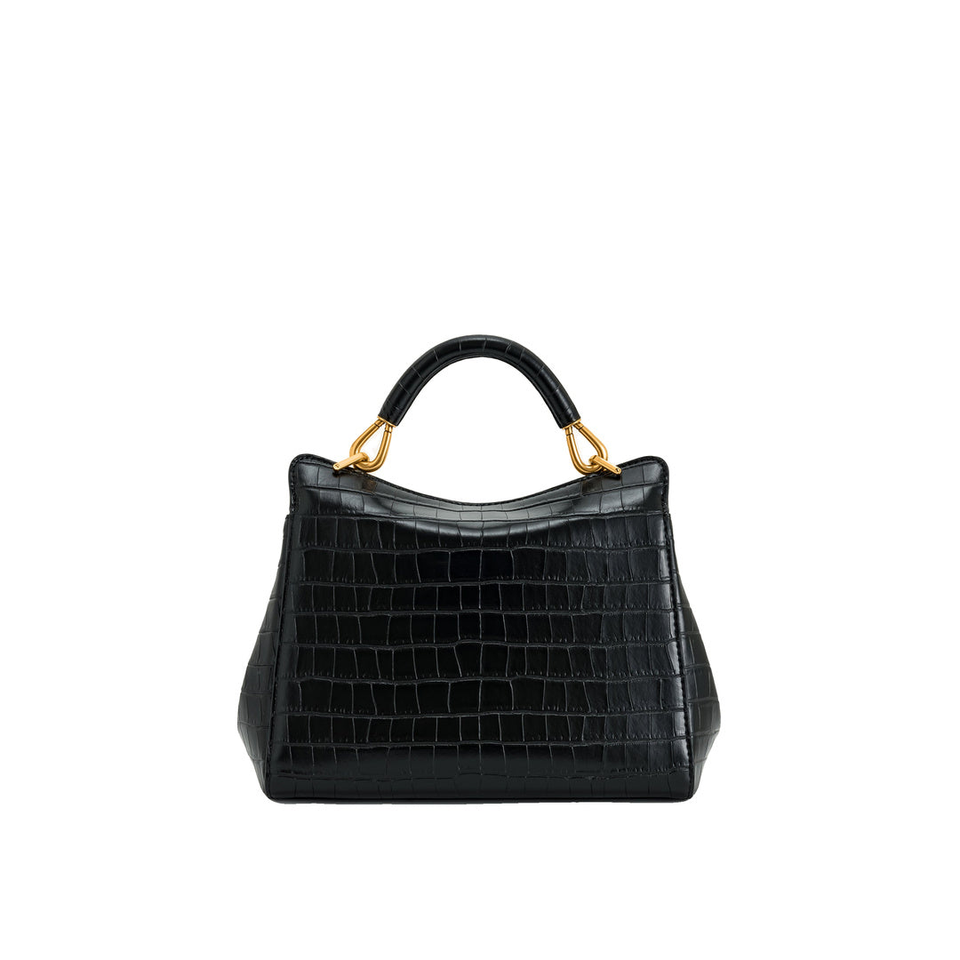 JW PEI Lucia Classic Top Handbag - Black Croc