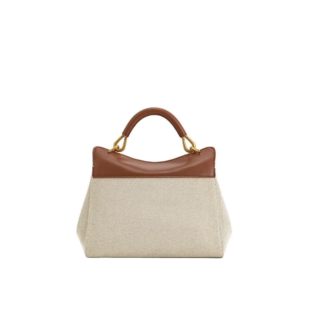 JW PEI Lucia Classic Top Handbag - Brown Canvas