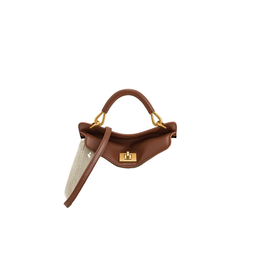 JW PEI Lucia Classic Top Handbag - Brown Canvas