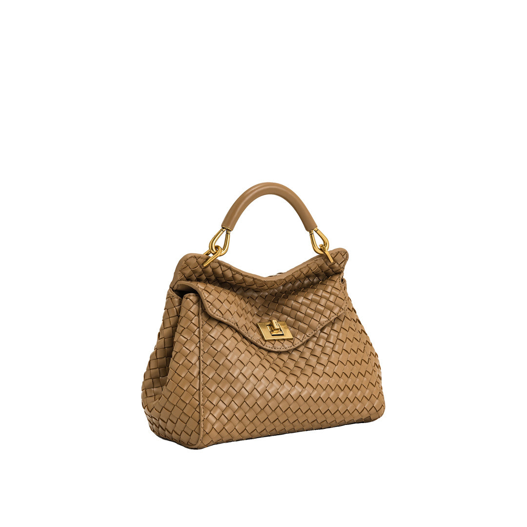 JW PEI Lucia Classic Top Handle Woven Bag - Brown