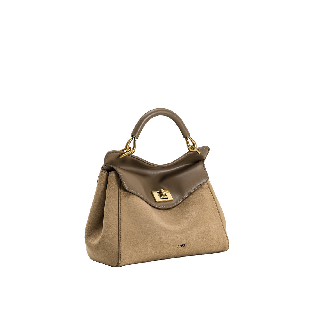 JW PEI Lucia Classic Faux Suede Top Handle Bag - Taupe