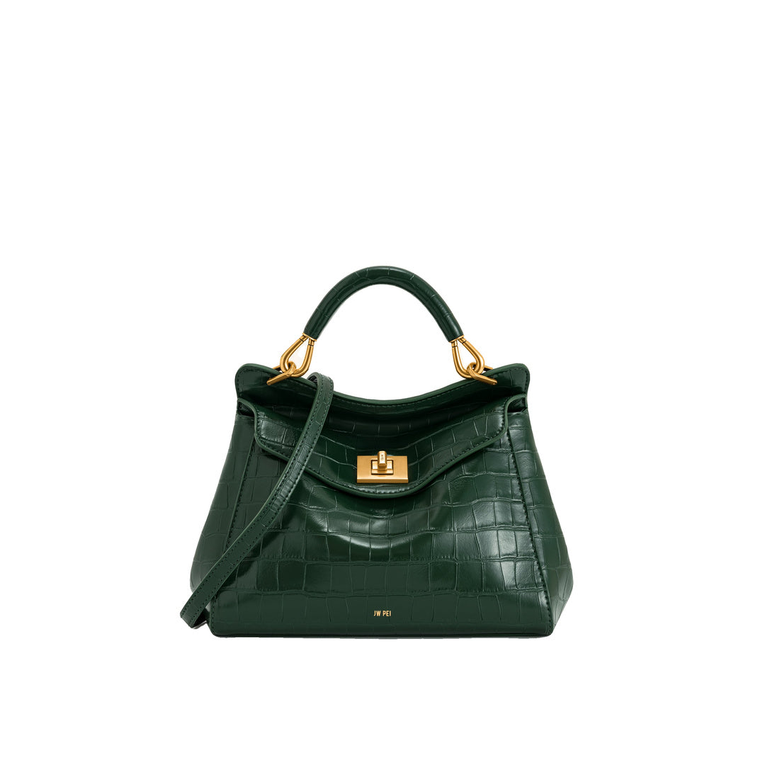 JW PEI Lucia Classic Top Handbag - Green Croc