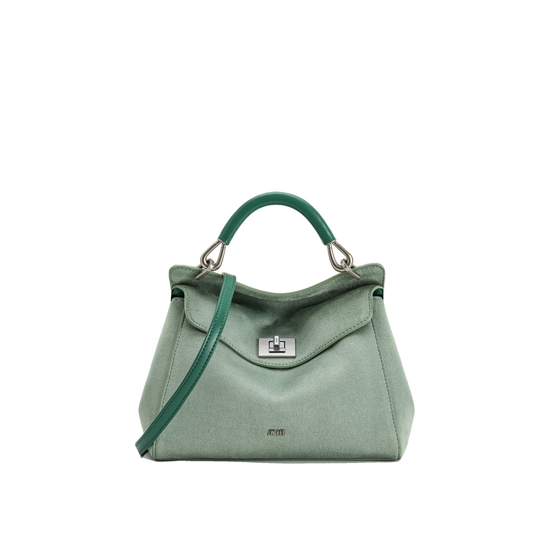 JW PEI Lucia Classic Faux Suede Top Handle Bag - Matcha Green