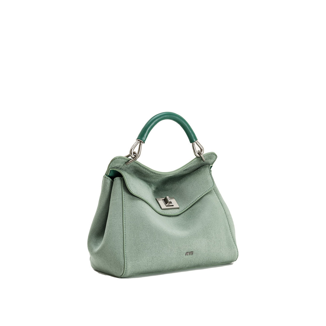 JW PEI Lucia Classic Faux Suede Top Handle Bag - Matcha Green