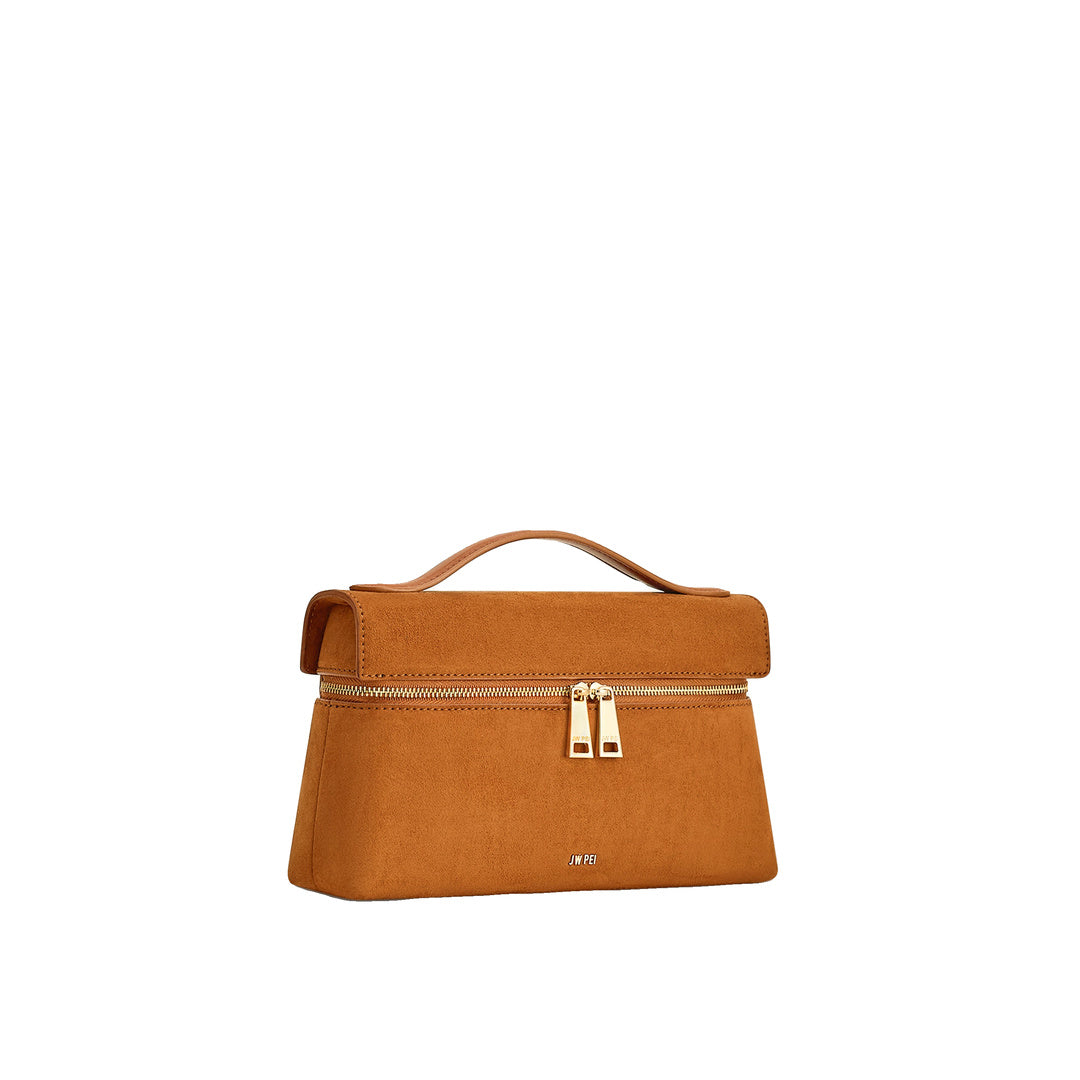 JW PEI Thea Faux Suede Top Handle Bag - Camel