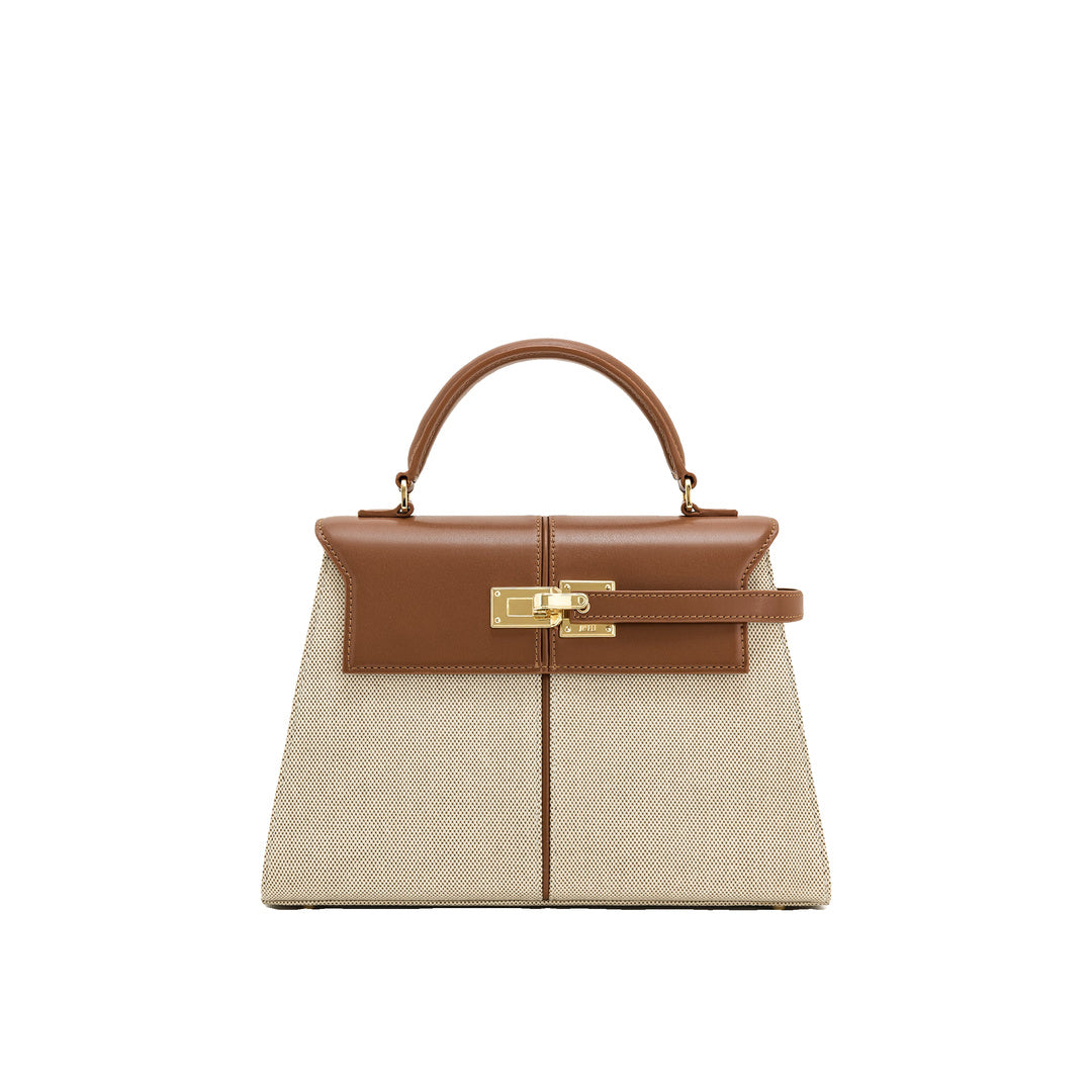 JW PEI Elise Large Top Handle Bag - Brown Canvas
