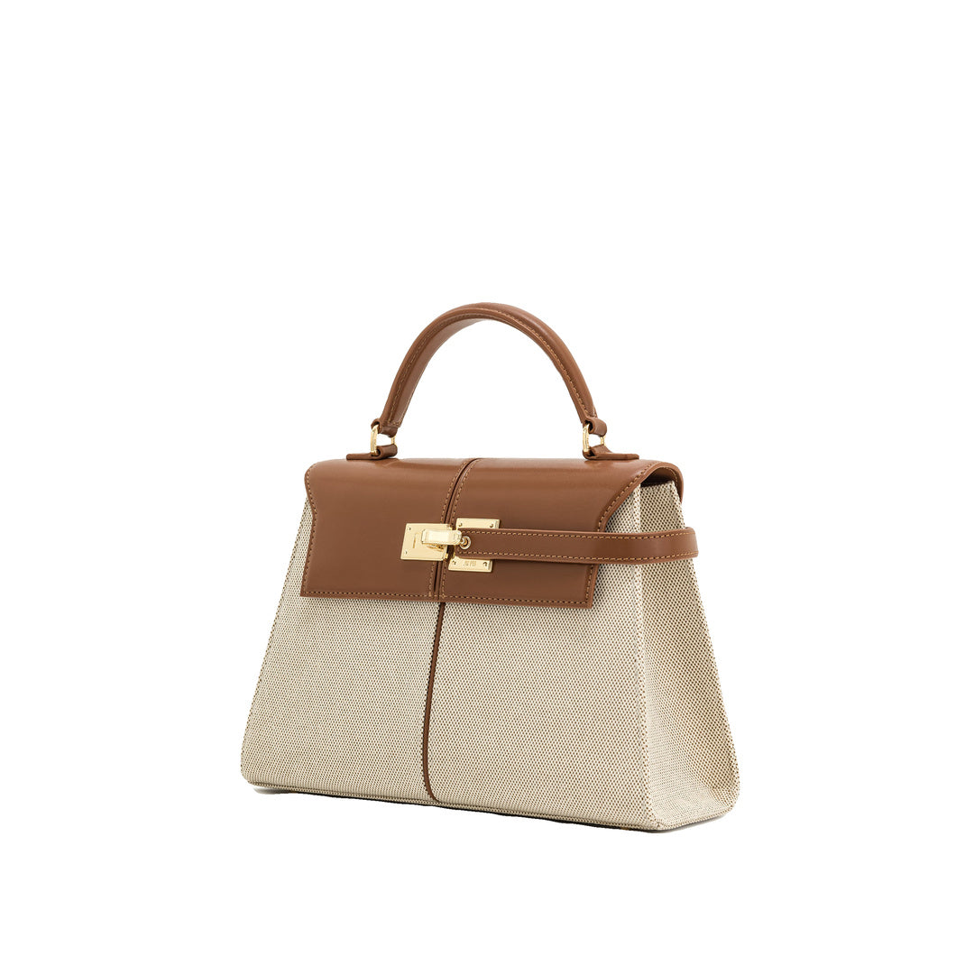JW PEI Elise Large Top Handle Bag - Brown Canvas