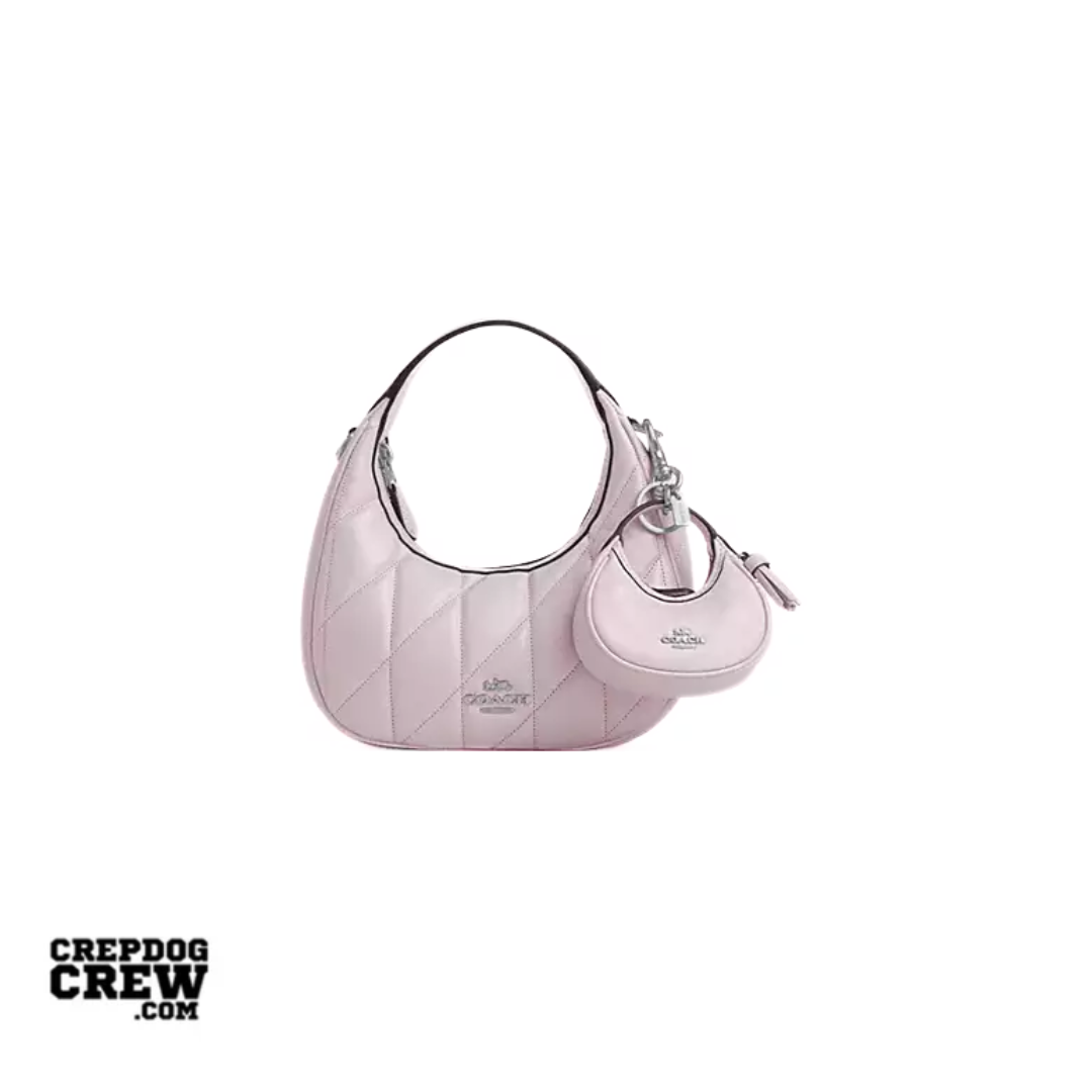 Coach Mini Carmen Bag Charm Pearlized leather Silver Pink