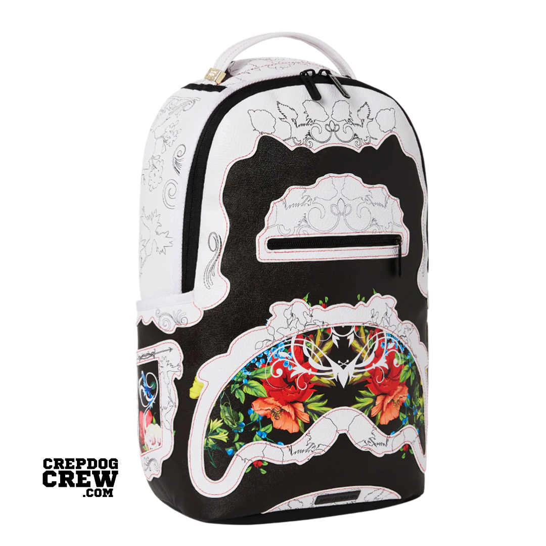 SPRAYGROUND THE FLORAL CUT DLX BACKPACK WHITE BLACK