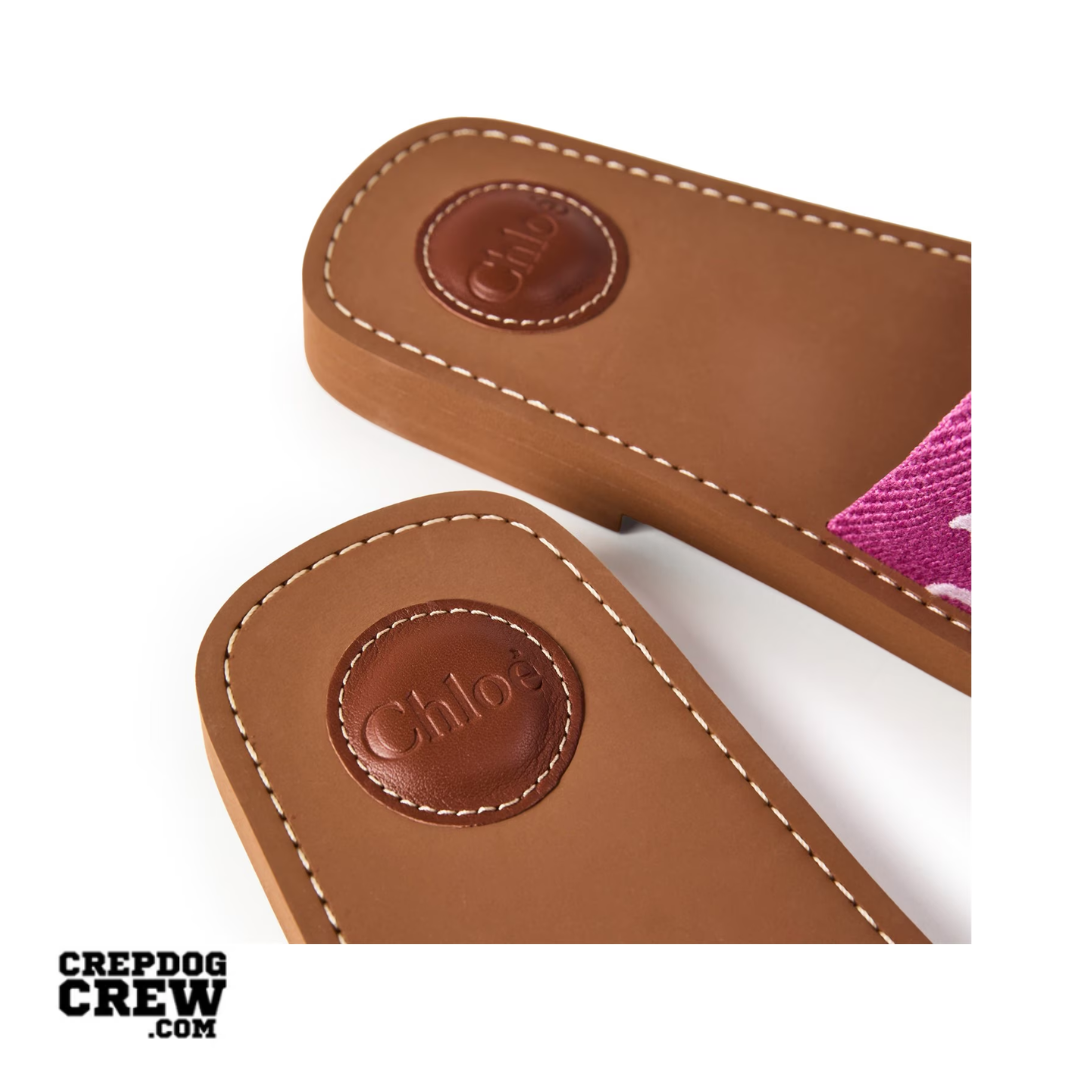 CHLOE WOODY LOGO-PRINT SANDAL PINK