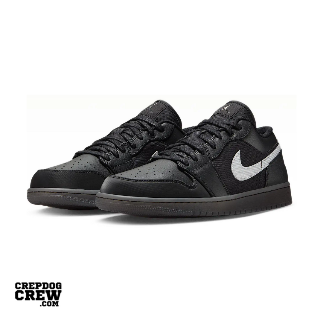 Jordan 1 Low Black White Dark Smoke Grey (REFLECTIVE SWOOSH)