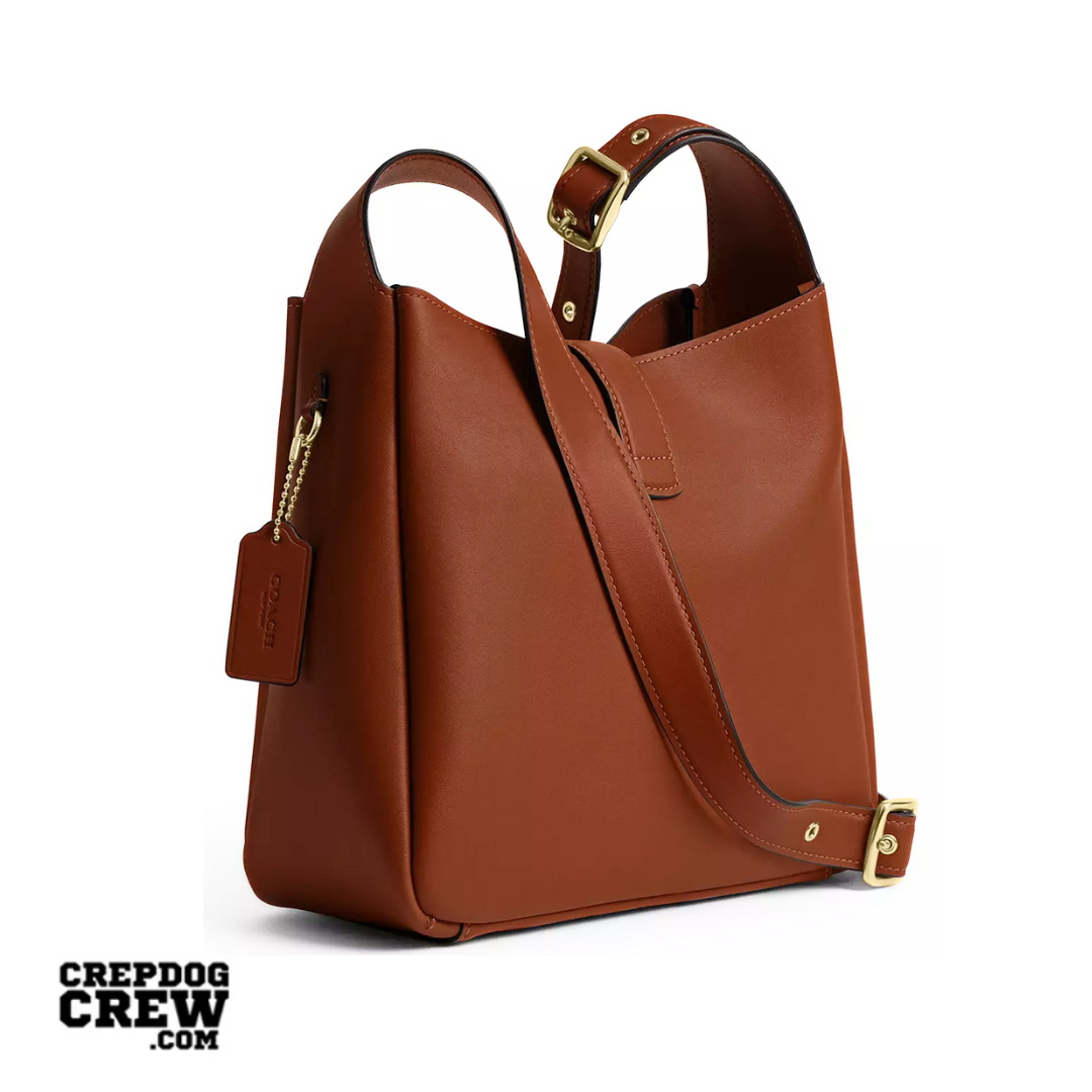 COACH Hadley Convertible Crossbody Bag smooth leather Gold Tan