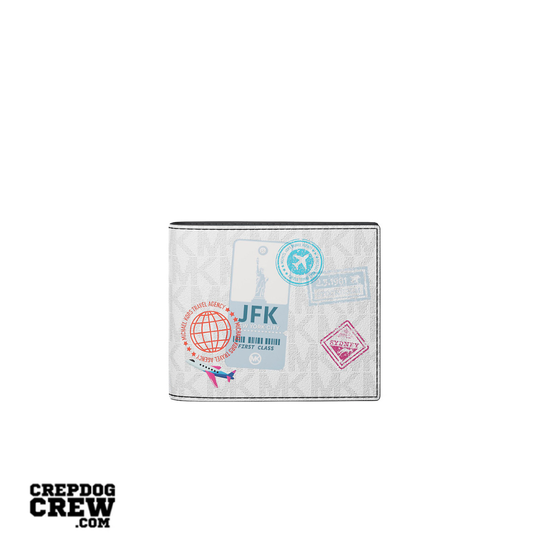 Michael Kors Cooper Embellished Signature Logo Billfold Wallet BRIGHT WHITE