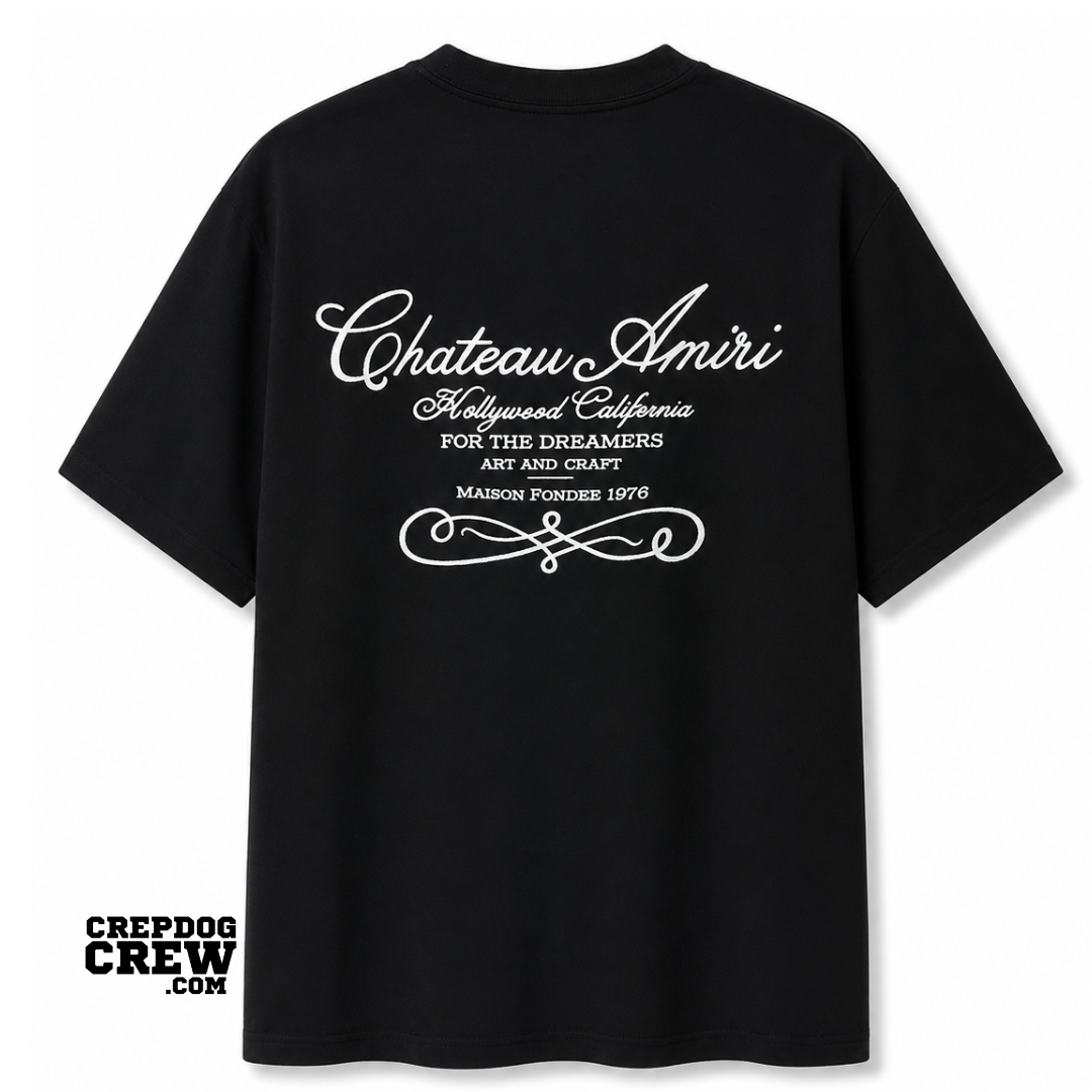 AMIRI CHATEAU SCRIPT TEE BLACK