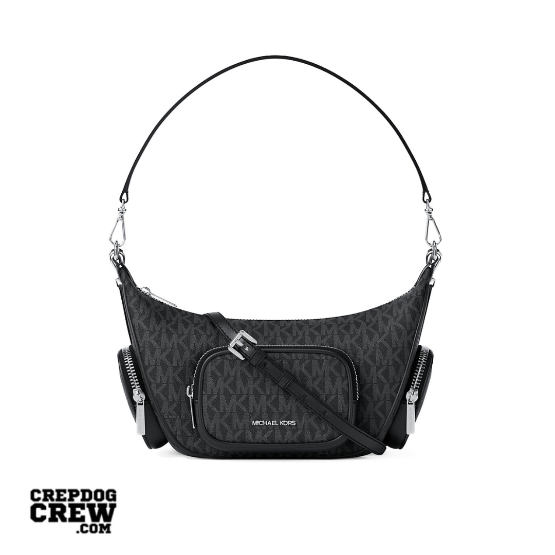 Michael Kors Merritt Small Signature Logo Convertible Shoulder Bag BLACK