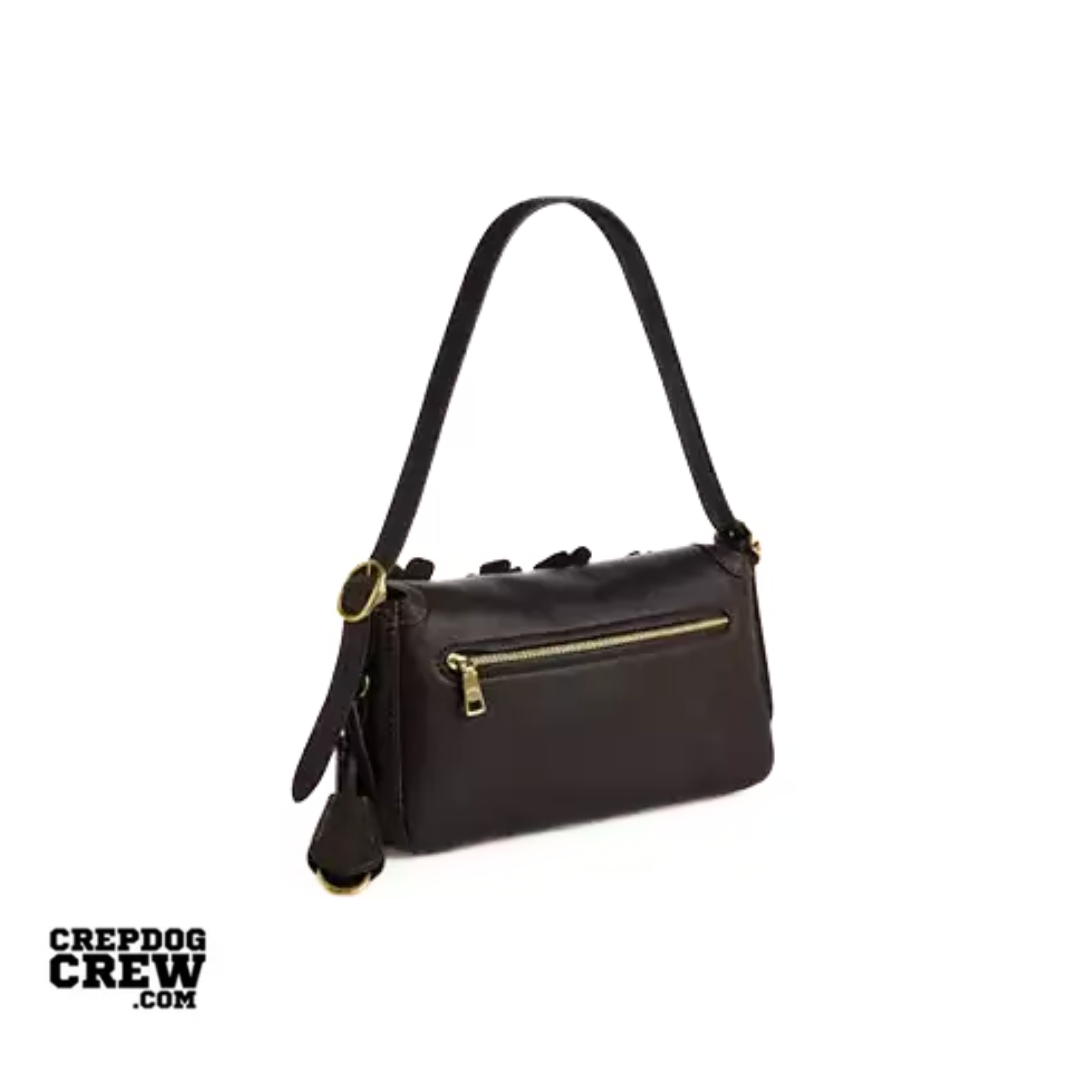 Coach Etta Small Flap Shoulder Bag With Floral Applique smooth leather Gold Maple