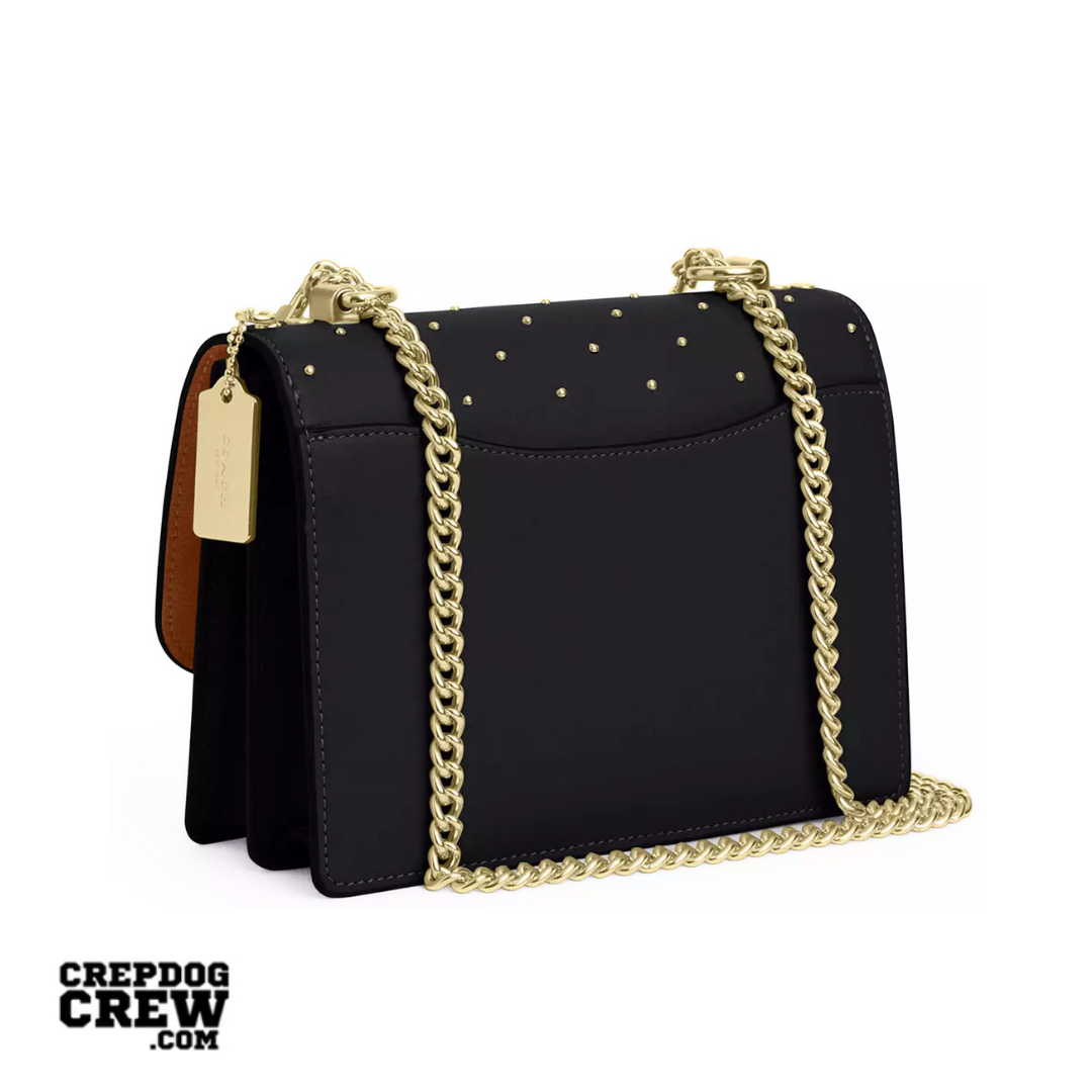 COACH Klare Crossbody Bag With Rivets smooth leather Gold Black