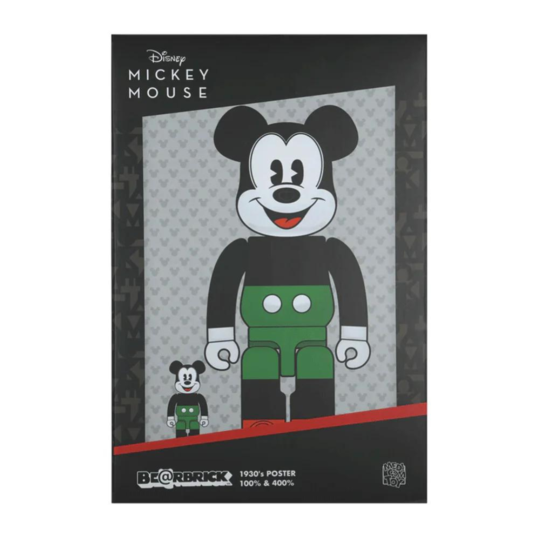Bearbrick x Disney Mickey Mouse 1930s Poster 100% & 400% Set