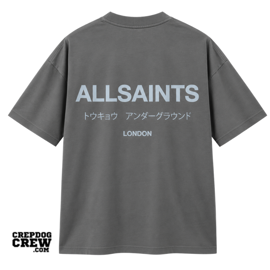 ALL SAINTS UNDERGROUND SS CREW ASHY BLUE