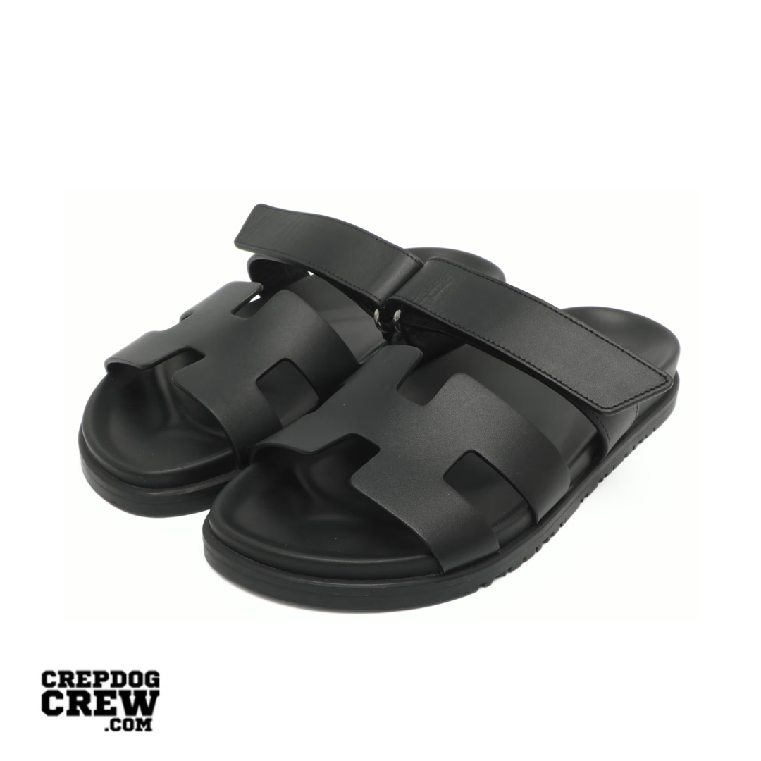 HERMES CHYPRE SANDAL NOIR