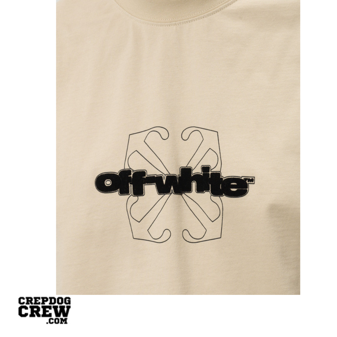 OFF-WHITE FLOCK ARROW SLIM TEE BEIGE