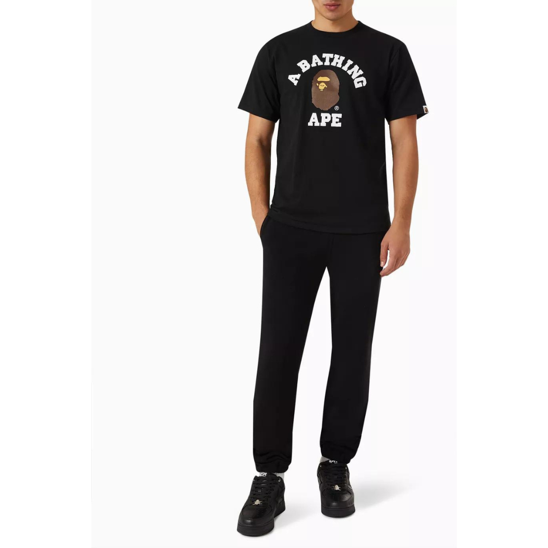 BATHING APE Logo College T-shirt Black