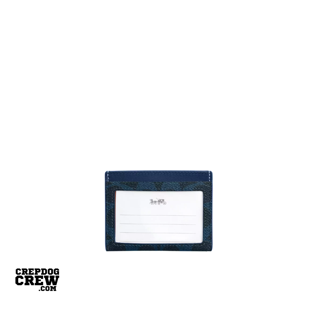 COACH Slim Id Card Case signature canvas Ink Blue
