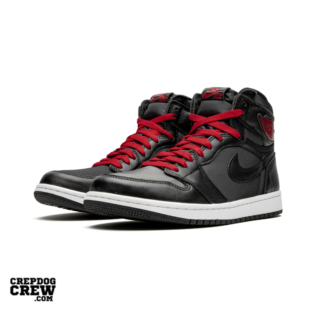 Jordan 1 Retro High Black Satin Gym Red