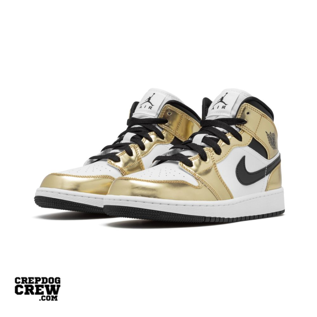 Jordan 1 Mid Metallic Gold Black White (GS)