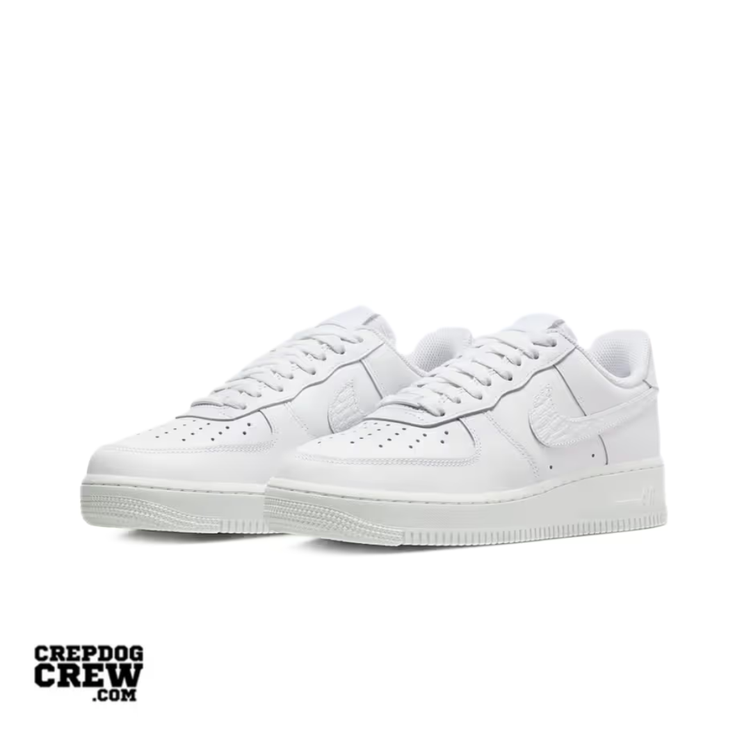 Nike Air Force 1 Low Pebble Croc White Neutral Grey (W)