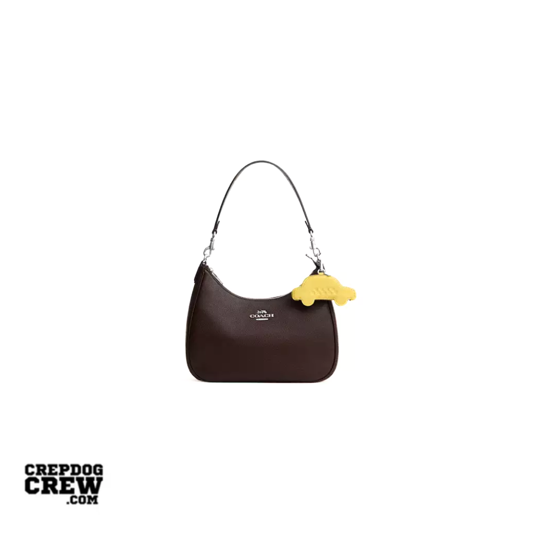 Coach Taxi Bag Charm Smooth leather Silver Yellow