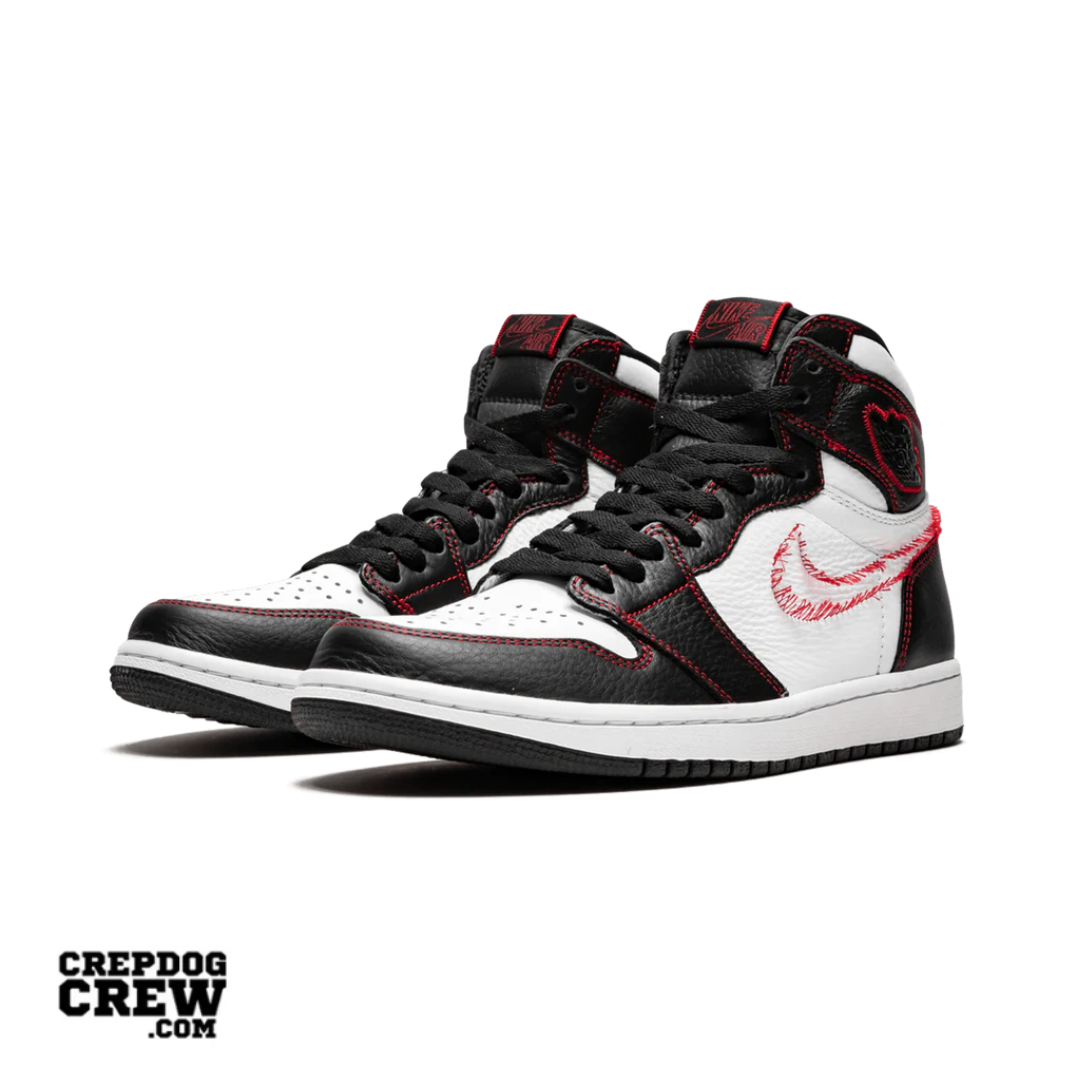 Jordan 1 Retro High Defiant White Black Gym Red