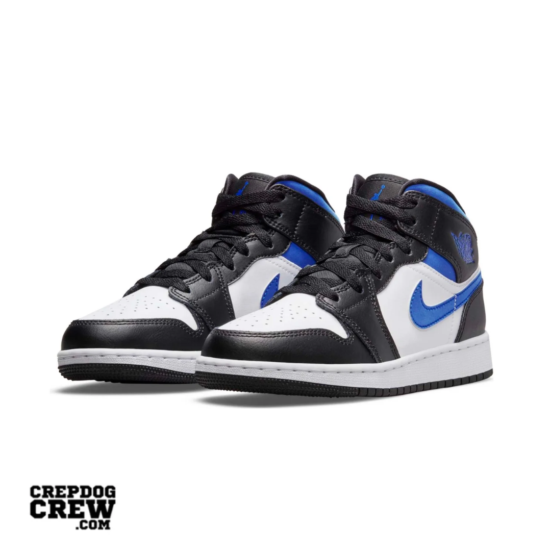 Jordan 1 Mid White Black Racer Blue (GS)