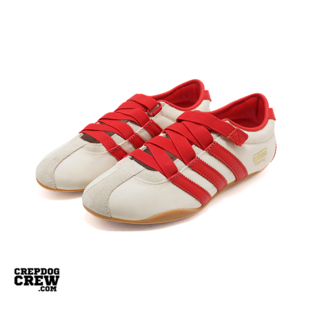 adidas Tokyo mary jane Cream White Red Gold Metallic