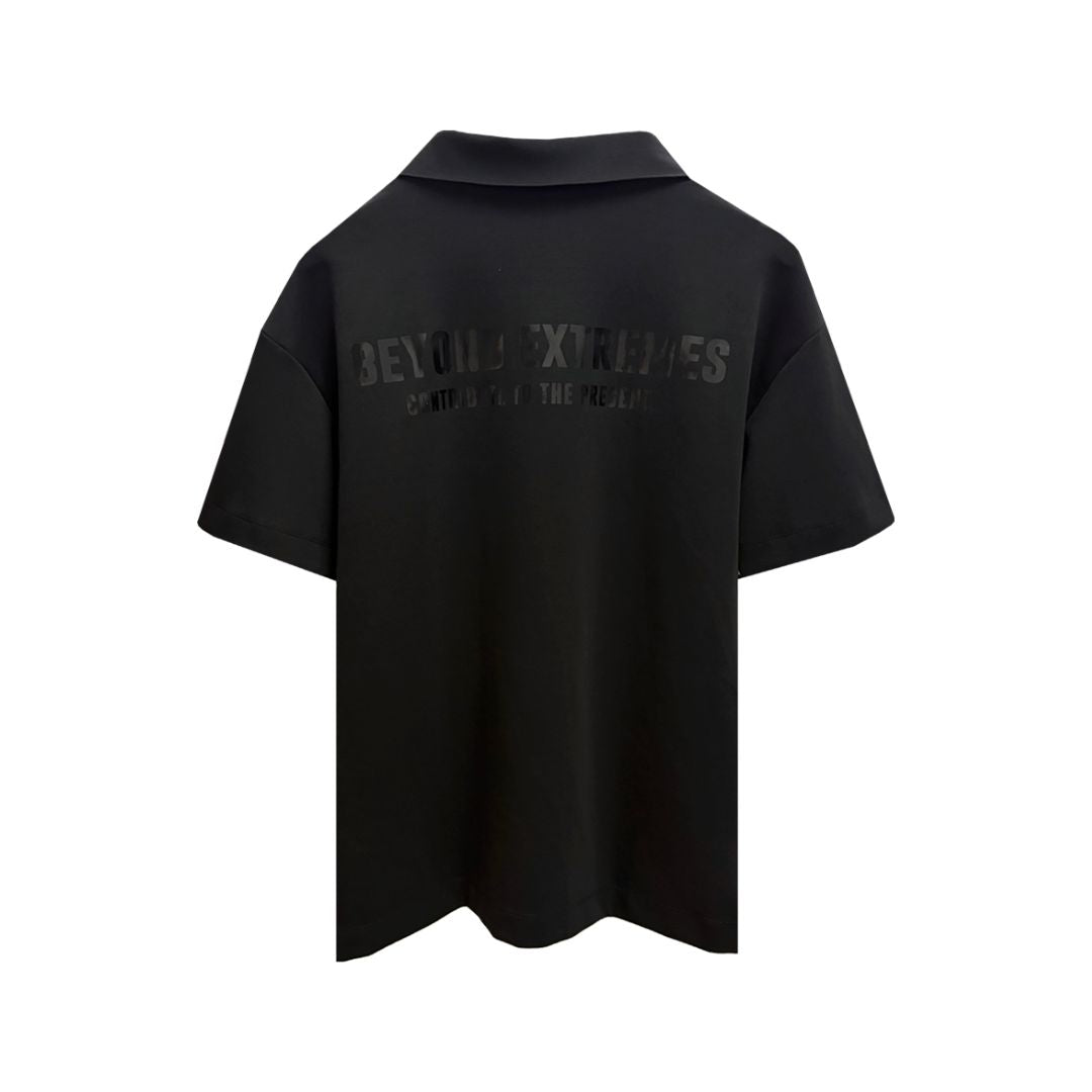 Kantha Polo T-shirt in Black [Unisex]