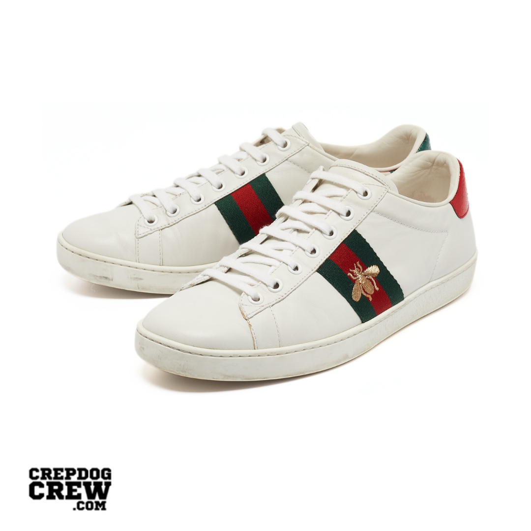 GUCCI ACE EMBROIDERED BEE	WHITE