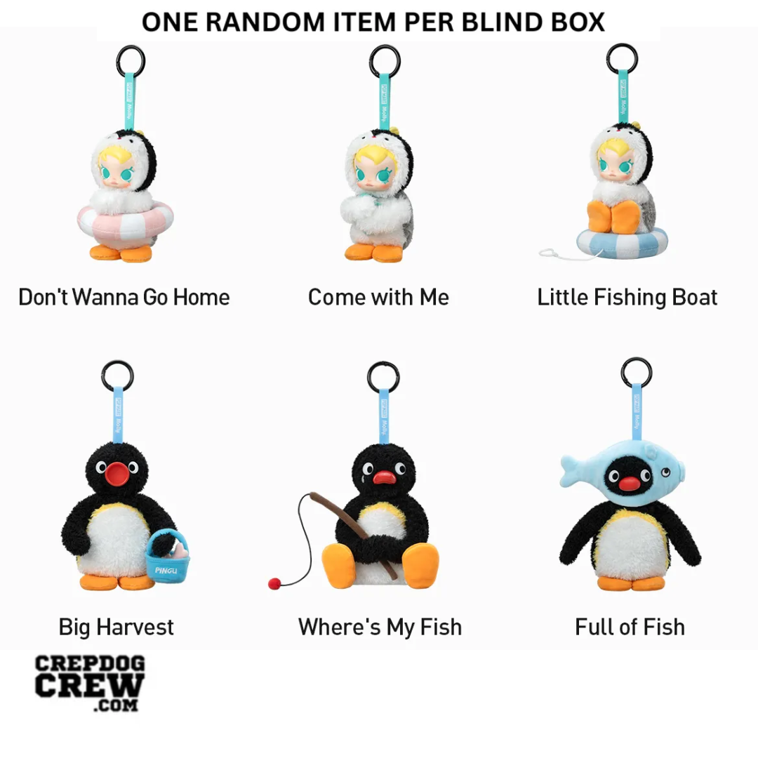 Pop Mart Baby Molly x Pingu Happy Fishing Series Plush Pendant Sealed Case (PACK OF 1)