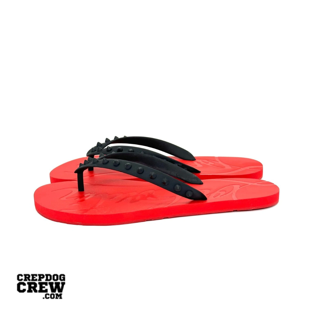Christian Louboutin Loubi Flip Slide Red Black