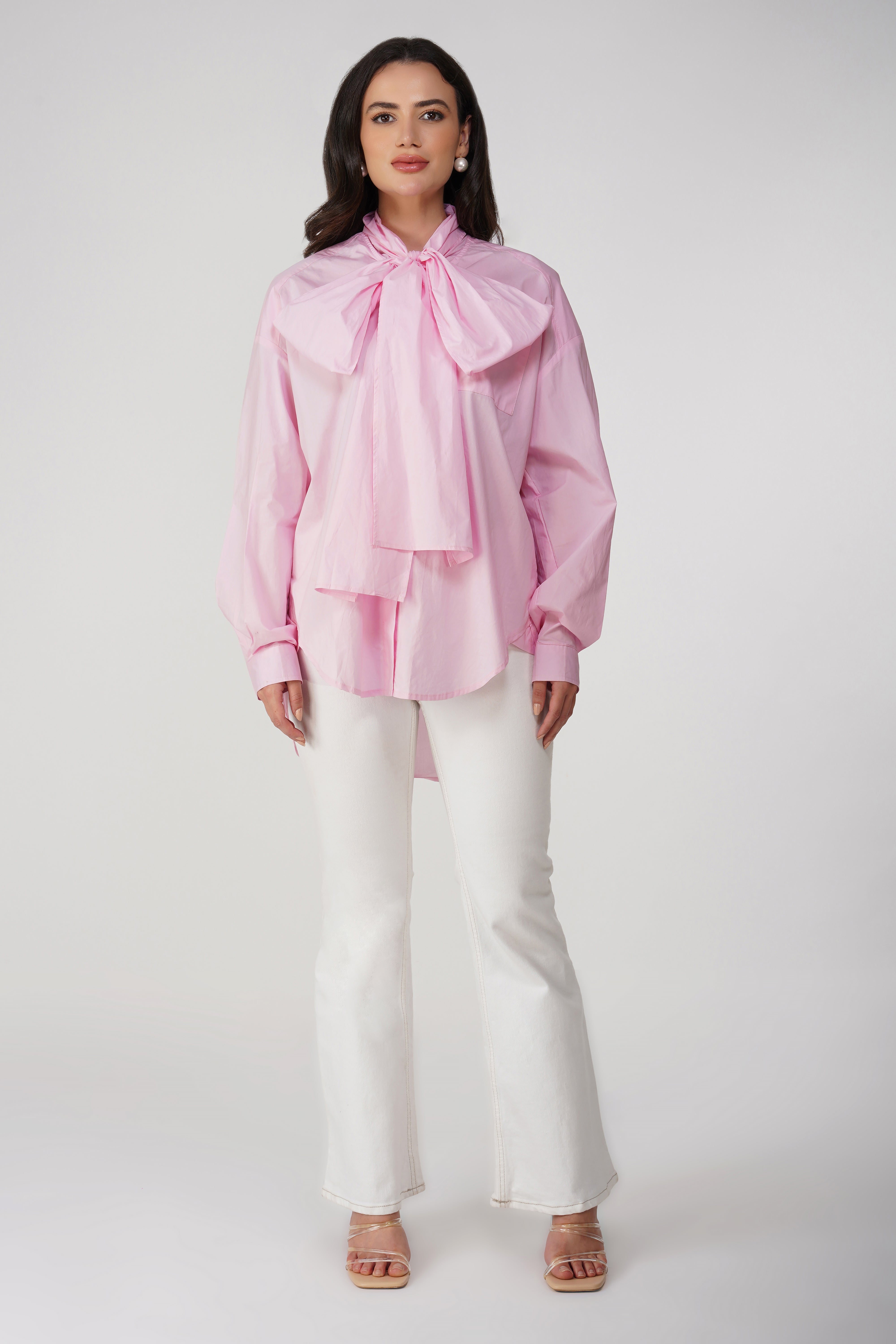 BIG BOW COTTON SHIRT