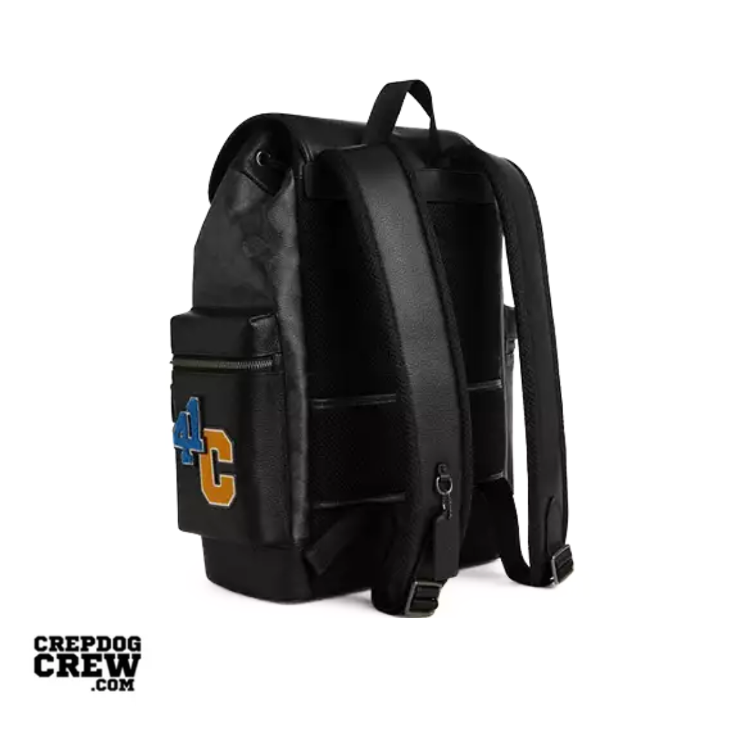 Coach Sprint Backpack In Signature Canvas With Patches Gunmetal Charcoal Multi